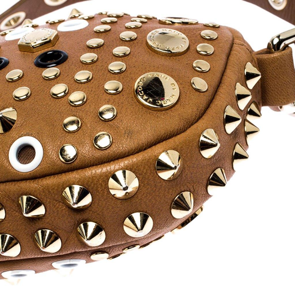 Marc by Marc Jacobs Tan Studded Leather Round Crossbody Bag 1