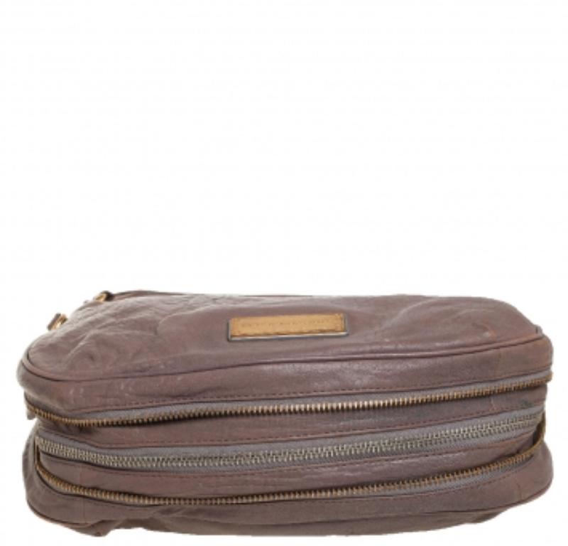 Marc by Marc Jacobs Taupe Leather Classic Q Hillier Hobo For Sale 2