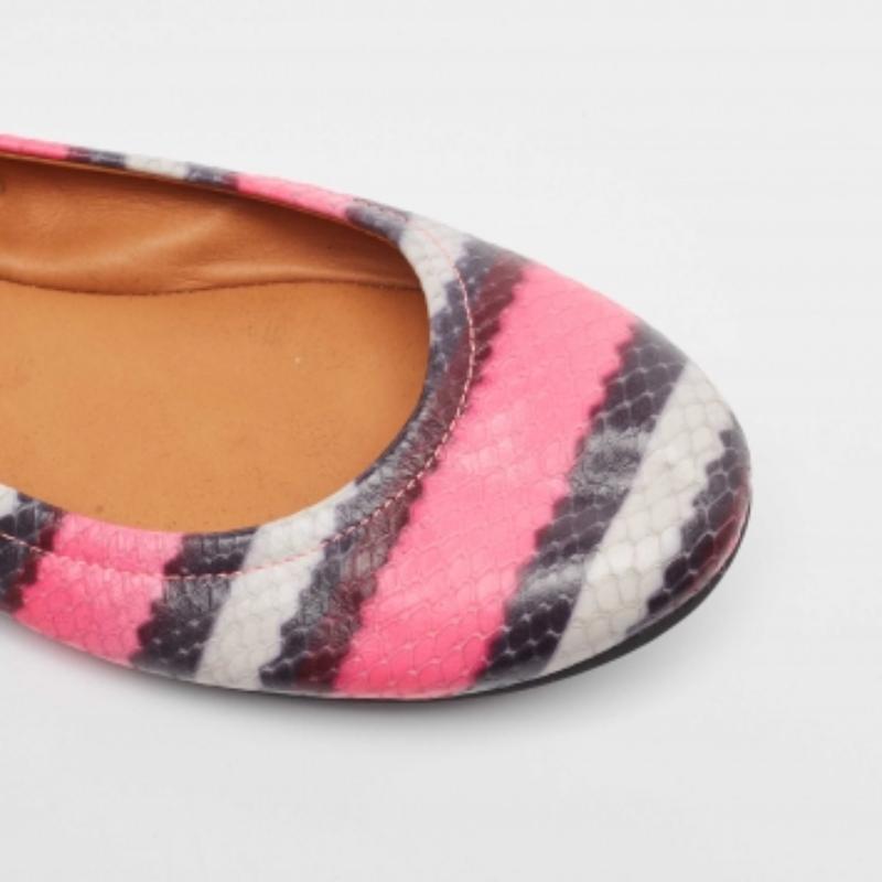 Women's Marc by Marc Jacobs Tricolor Embossed Python Ballet Flats Size 37.5 For Sale