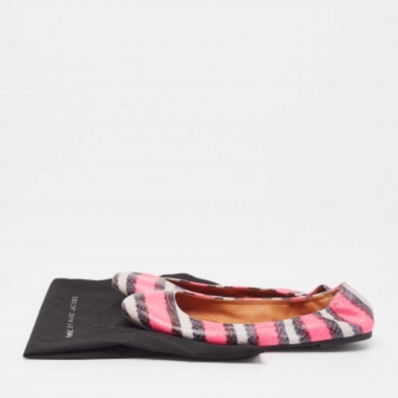 Marc by Marc Jacobs Tricolor Embossed Python Ballet Flats Size 37.5 For Sale 2
