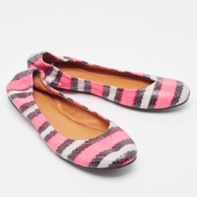 Marc by Marc Jacobs Tricolor Embossed Python Ballet Flats Size 37.5 For Sale 4