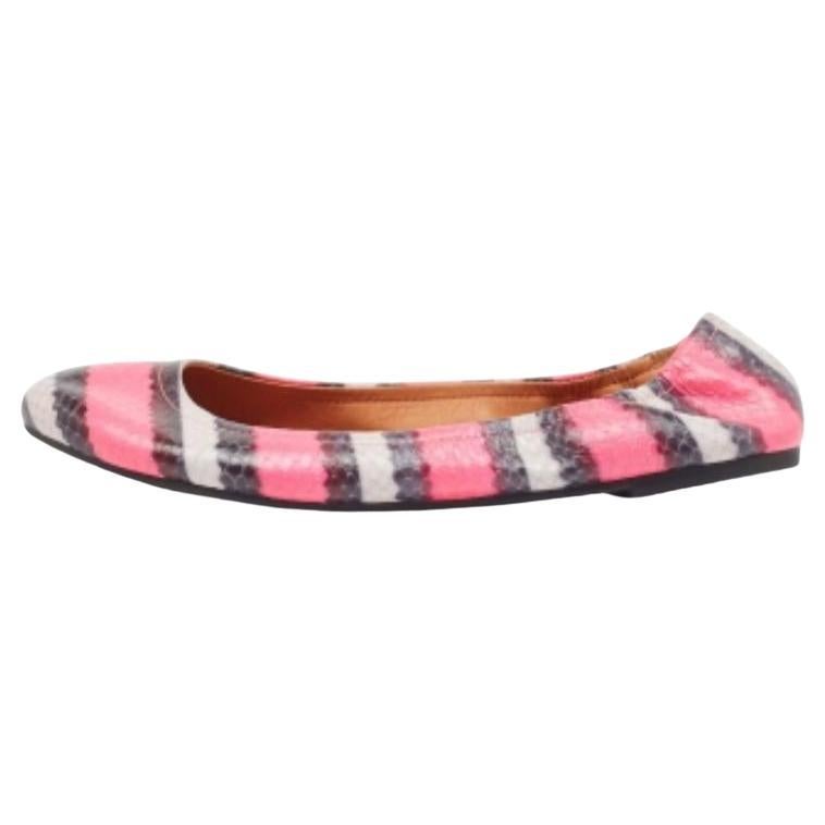 Marc by Marc Jacobs Tricolor Geprägte Python Ballett Flats Größe 37.5