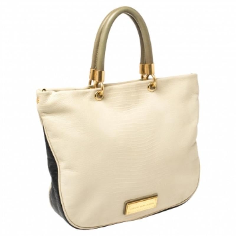 White Marc by Marc Jacobs Tricolor Lizard Embossed Leather Too Hot to Handle Tote For Sale
