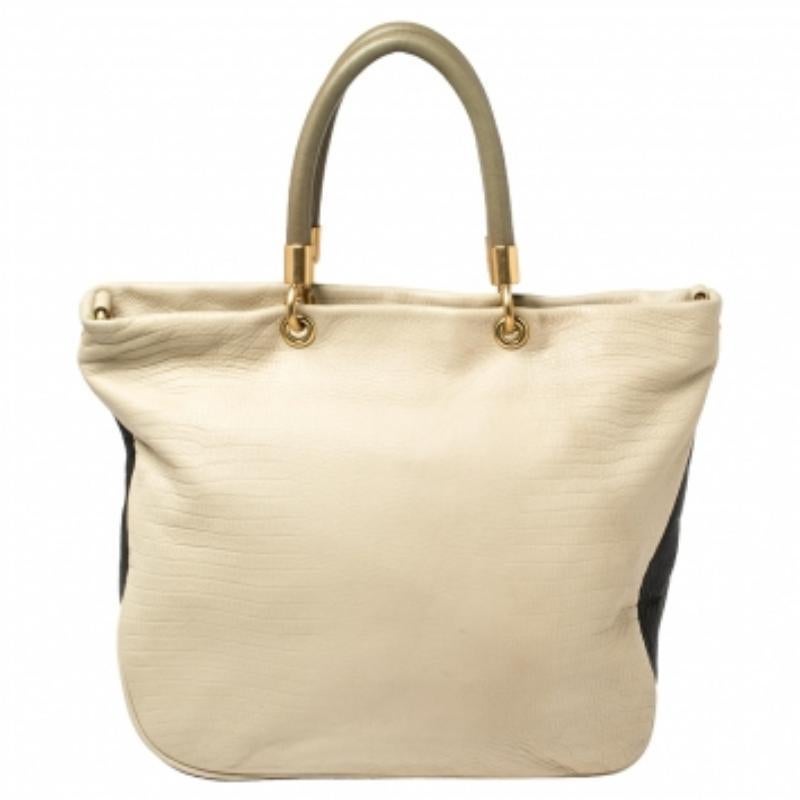 Marc by Marc Jacobs Tricolor Lizard Embossed Leather Too Hot to Handle Tote In Fair Condition For Sale In Dubai, Al Qouz 2