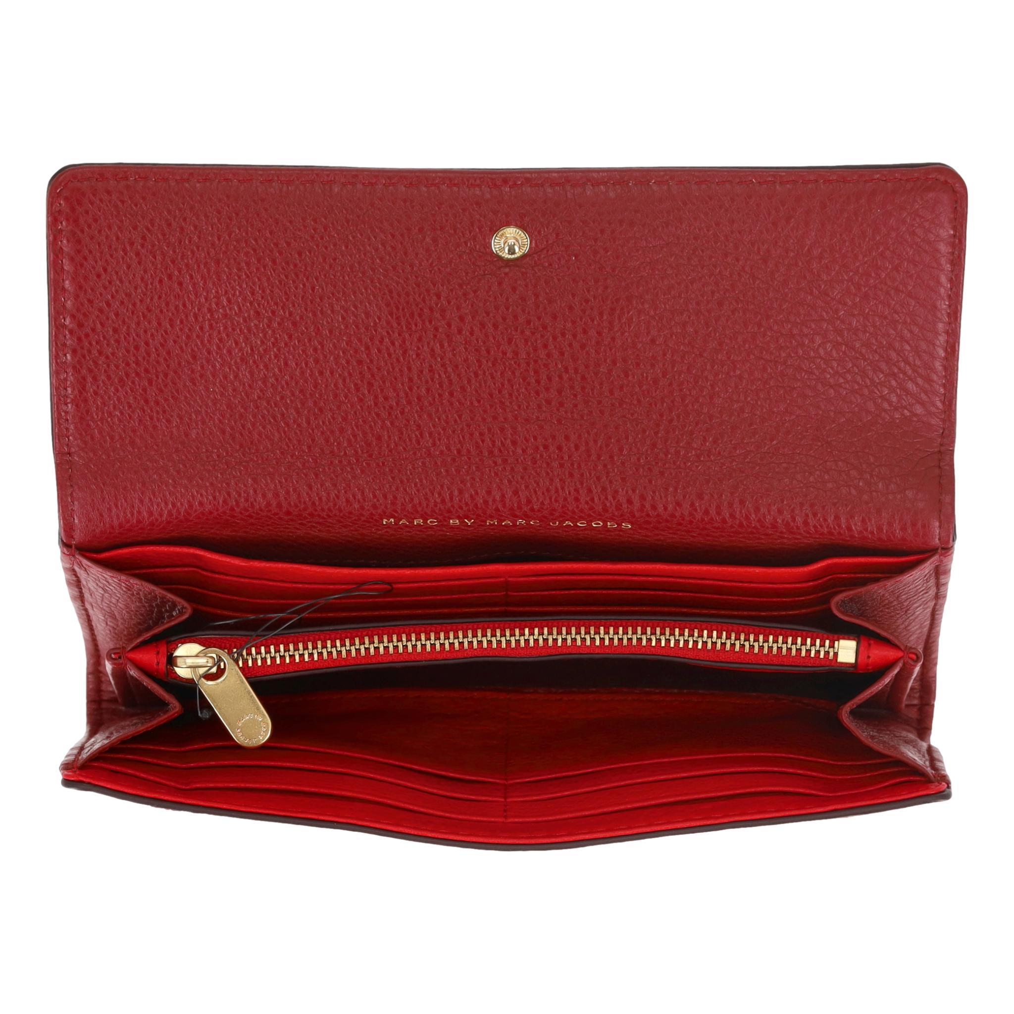Marc by Marc Jacobs Zweifarbige kontinentale Geldbörse aus Leder Damen im Angebot