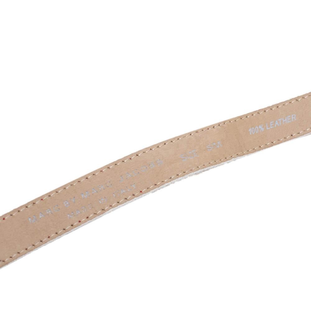 Women's Marc by Marc Jacobs White/Red Leather Buckle Belt S/M