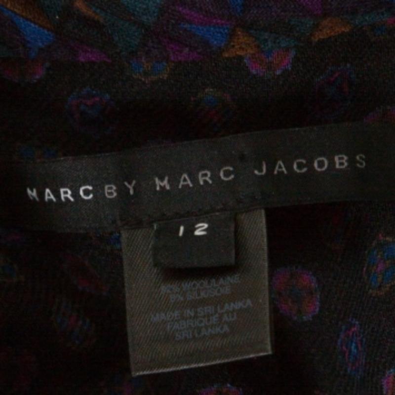 Marc by Marc Jacobs Poloshirt mit Puffärmeln aus gemischter Wolle und Seidenmischung L (Schwarz) im Angebot