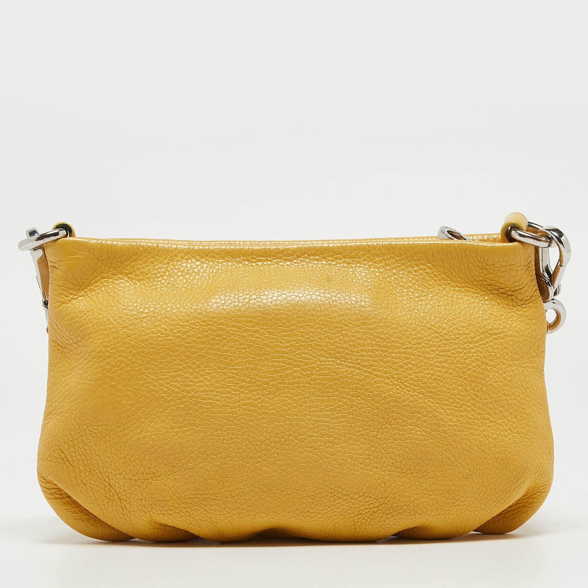 Women's Marc by Marc Jacobs Yellow Leather Classic Q Percy Crossbody Bag For Sale