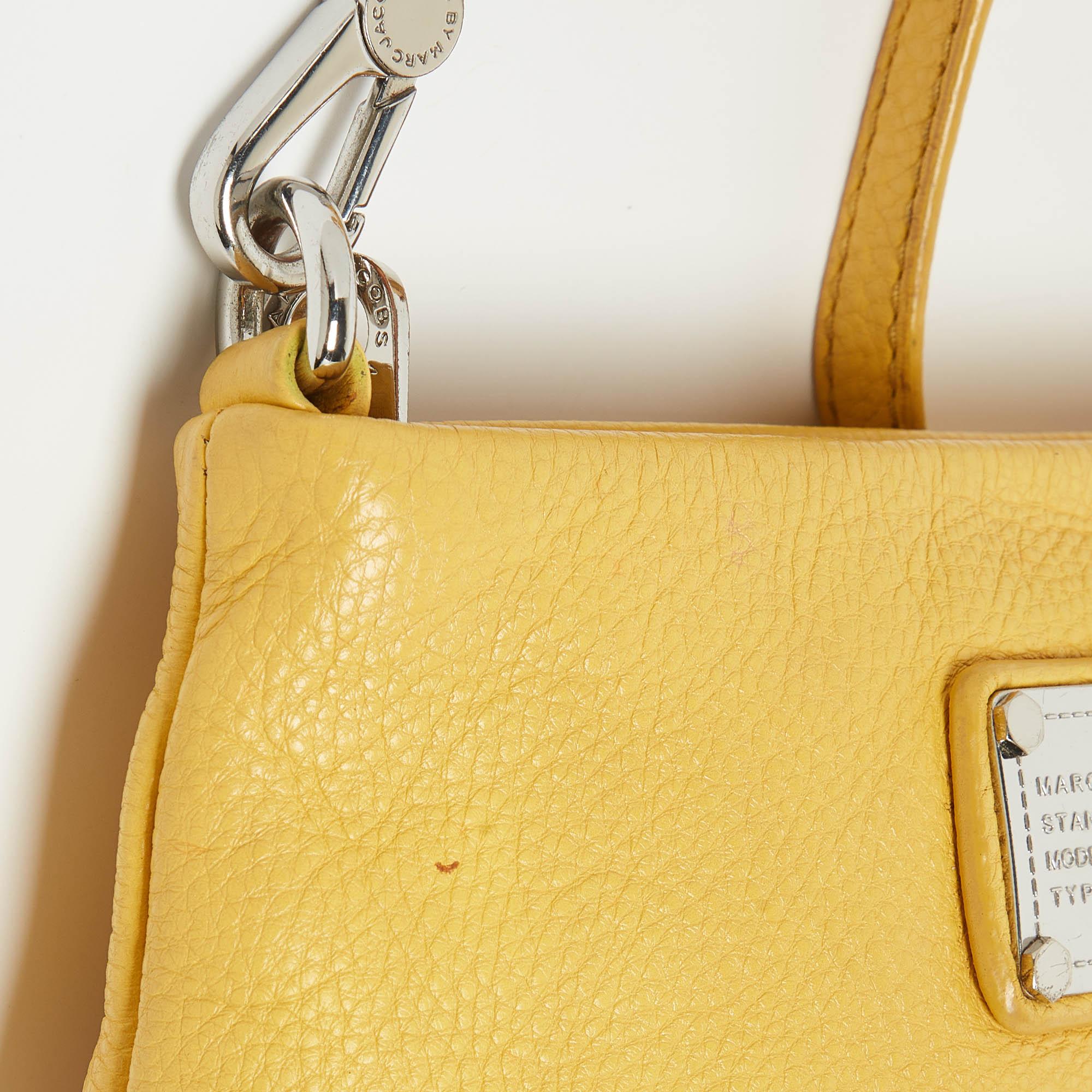 Marc by Marc Jacobs Yellow Leather Classic Q Percy Crossbody Bag For Sale 3