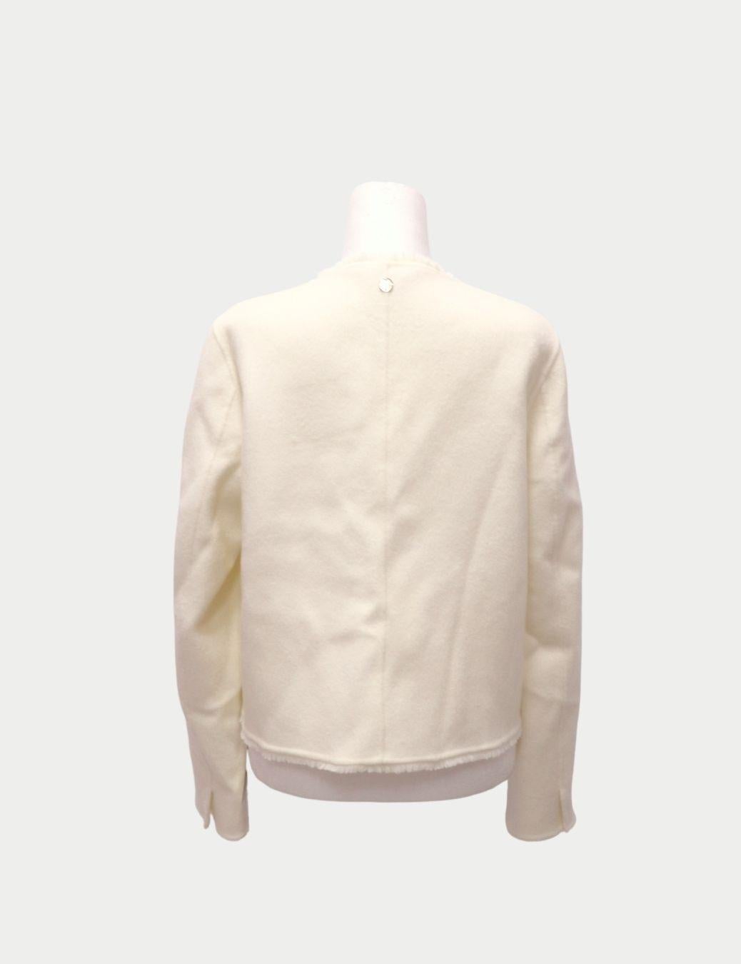 Marc Cain Elfenbeinfarbene Wolljacke - EU 38 (Beige) im Angebot