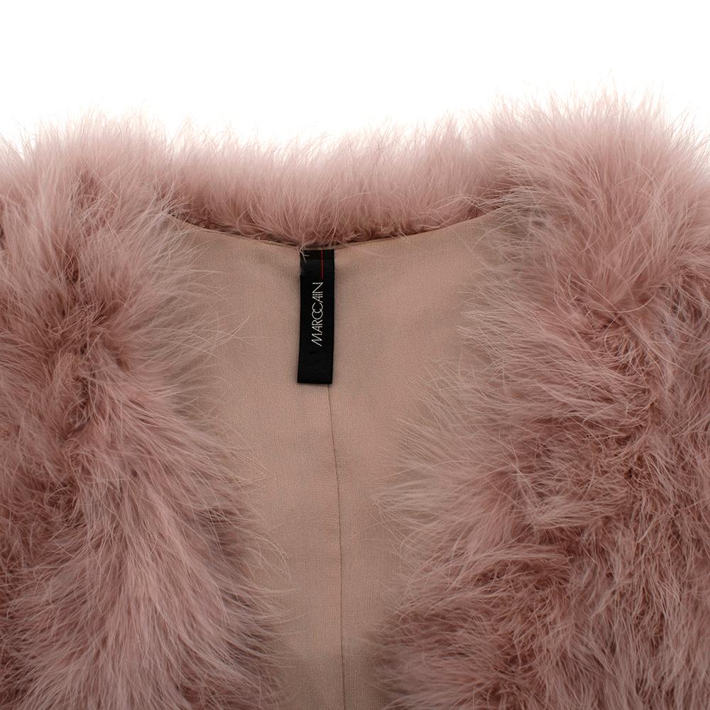 Marc Cain Pink Feather Gillet - Size N 3 Medium 4
