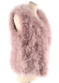 Marc Cain Pink Feather Gillet - Size N 3 Medium