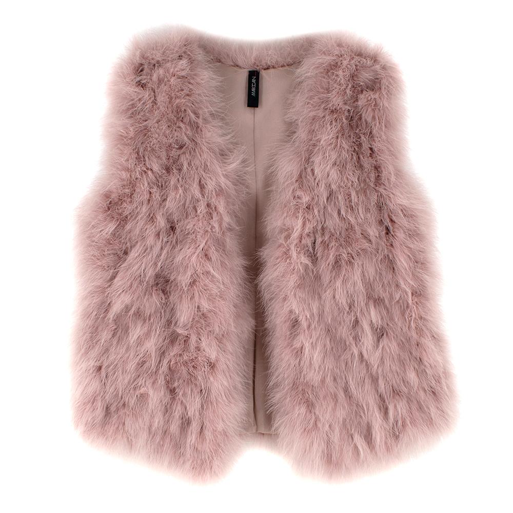 Brown Marc Cain Pink Feather Gillet - Size N 3 Medium
