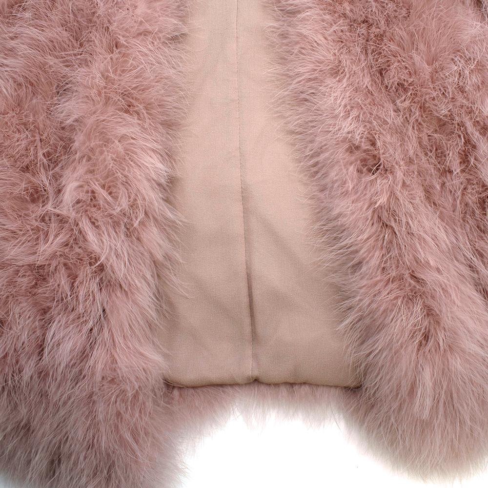 Marc Cain Pink Feather Gillet - Size N 3 Medium 2