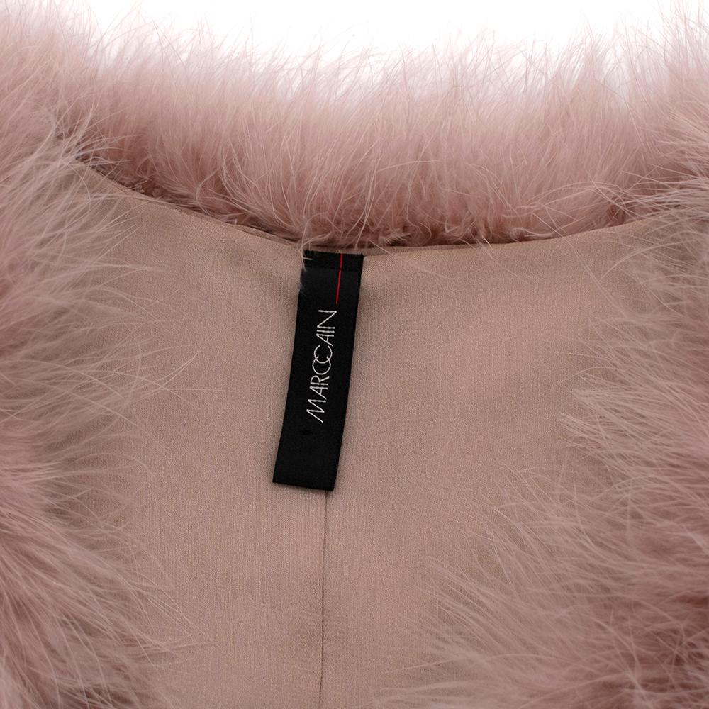 Marc Cain Pink Feather Gillet - Size N 3 Medium 3