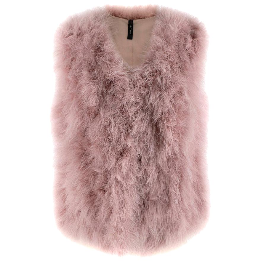 Marc Cain Pink Feather Gillet - Size N 3 Medium