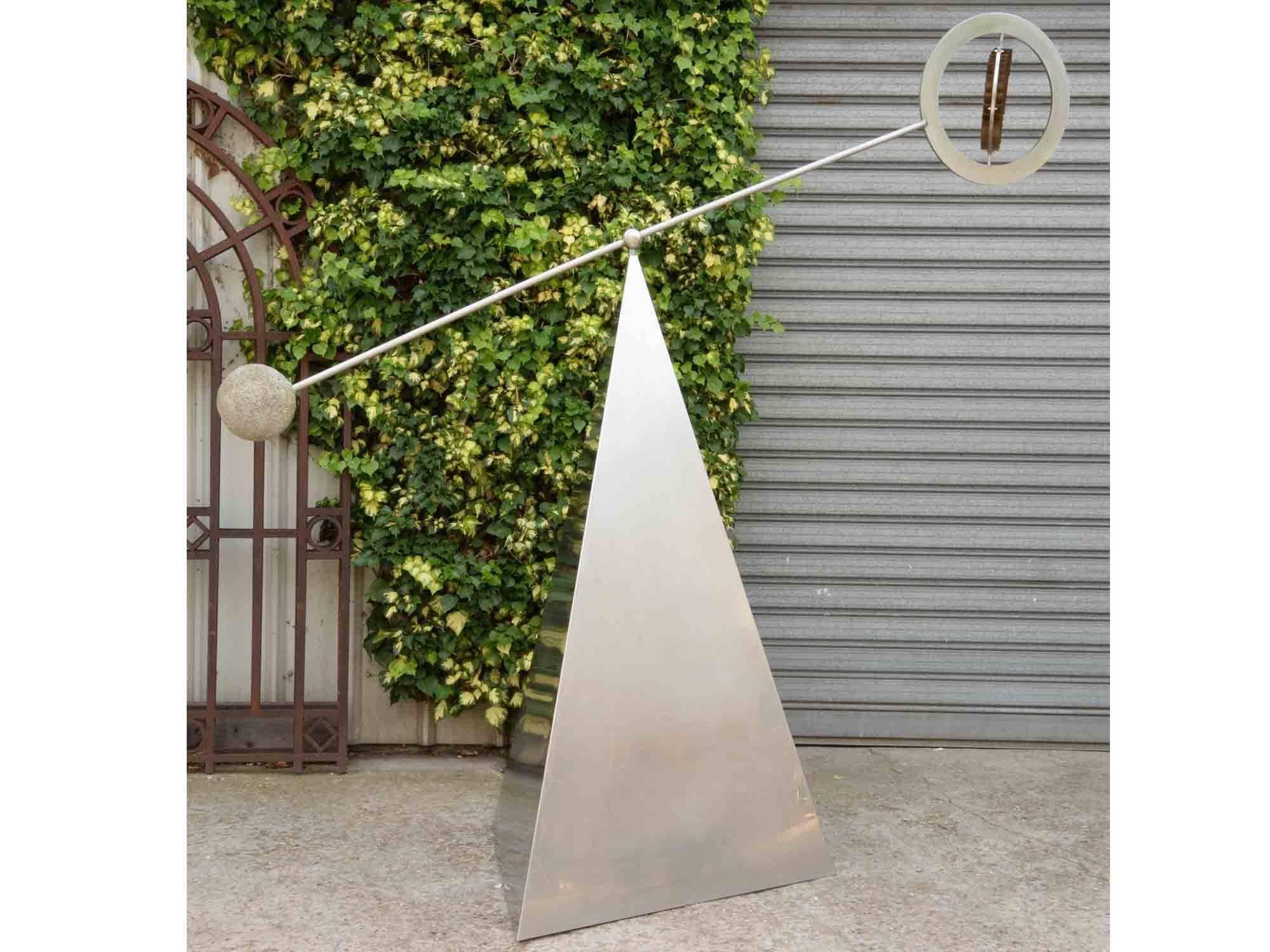 French Marc Cavell, Stabile in Metal and Granite, Unique Piece, circa 1970 For Sale