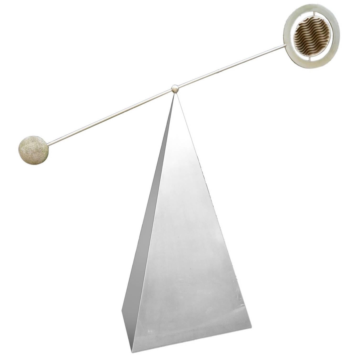 Marc Cavell, Stabile in Metal and Granite, Unique Piece, circa 1970 For Sale