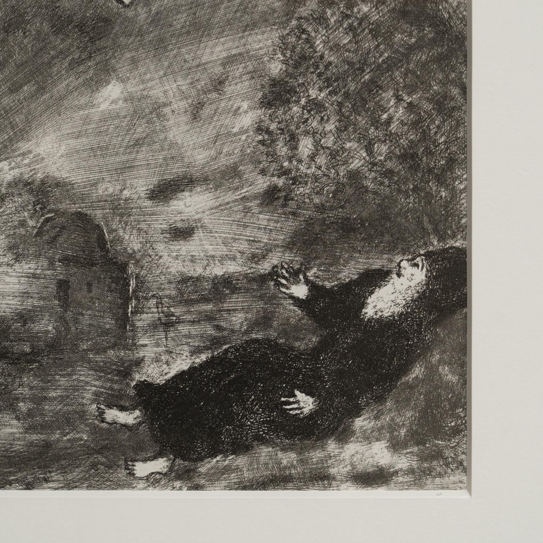 Milieu du XXe siècle Marc Chagall : Une vision biblique onirique - Héliogravure en vente