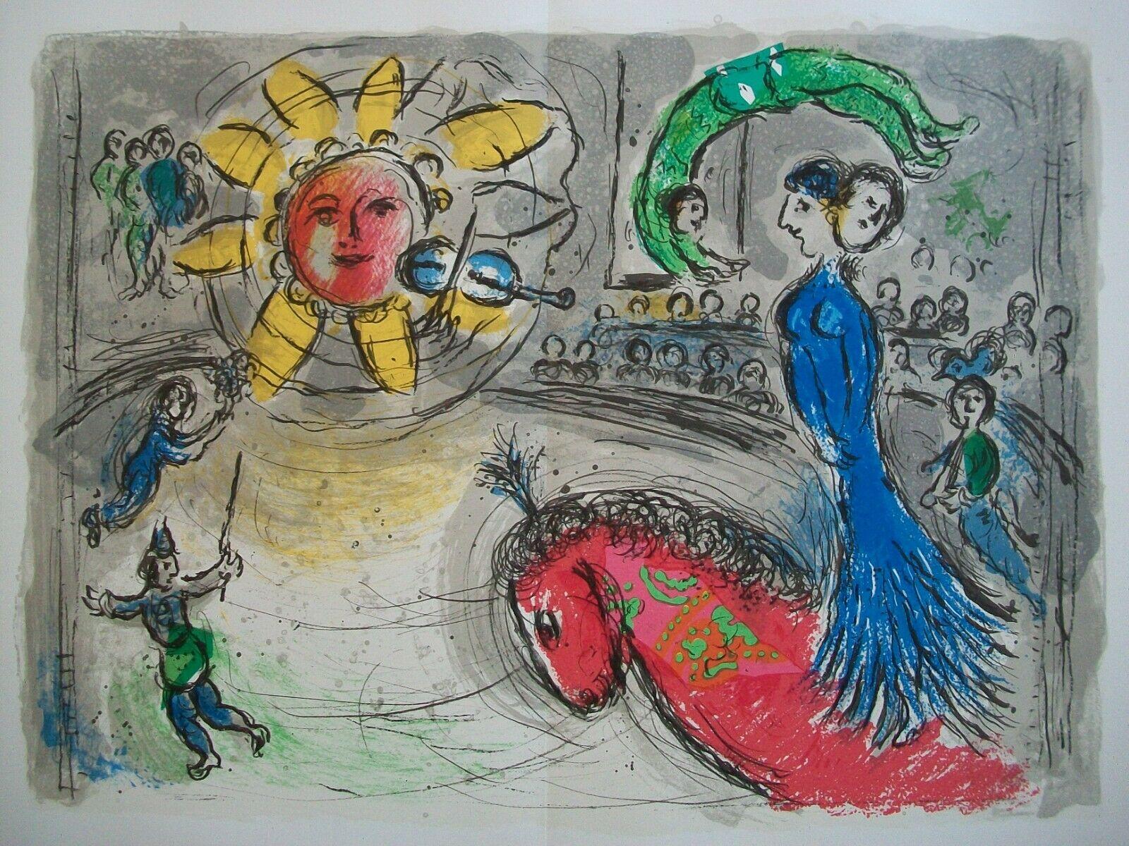 French Marc Chagall 'After', 'Soleil Au Cheval Rouge', Lithograph, France, C.1979 For Sale