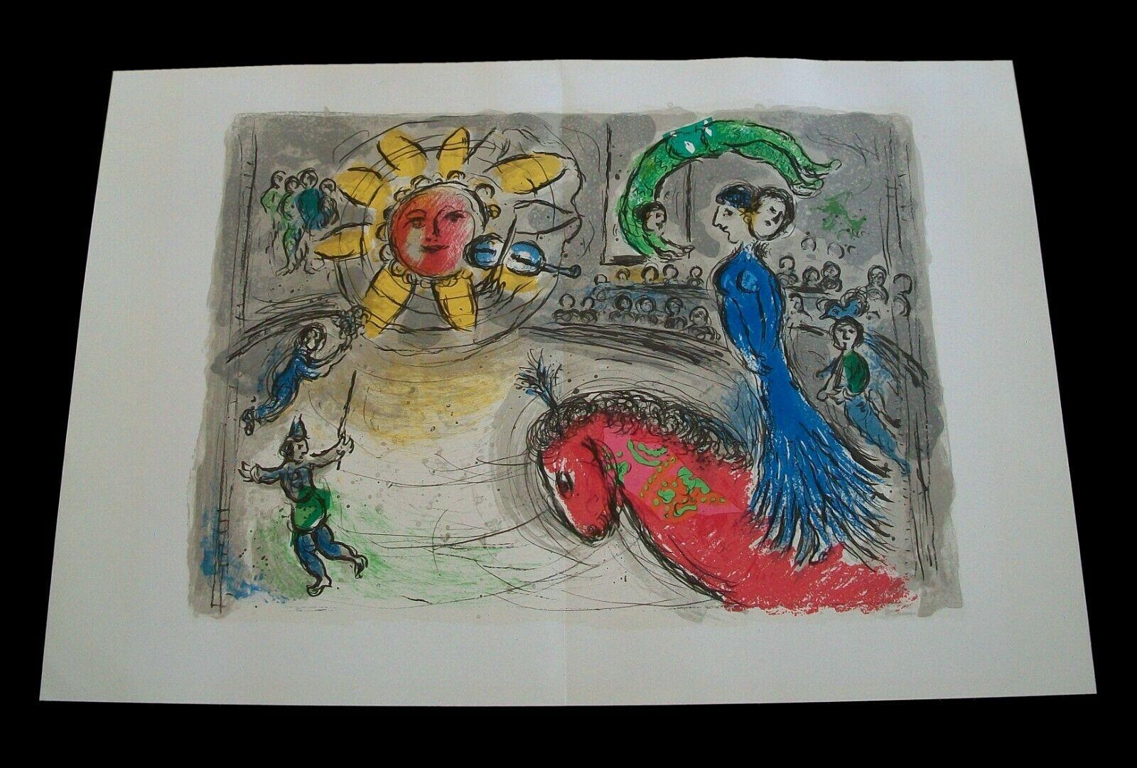 20th Century Marc Chagall 'After', 'Soleil Au Cheval Rouge', Lithograph, France, C.1979 For Sale