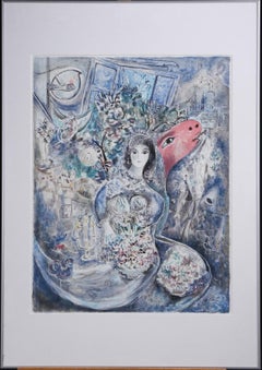 Marc Chagall Litografia del matrimonio di Bella