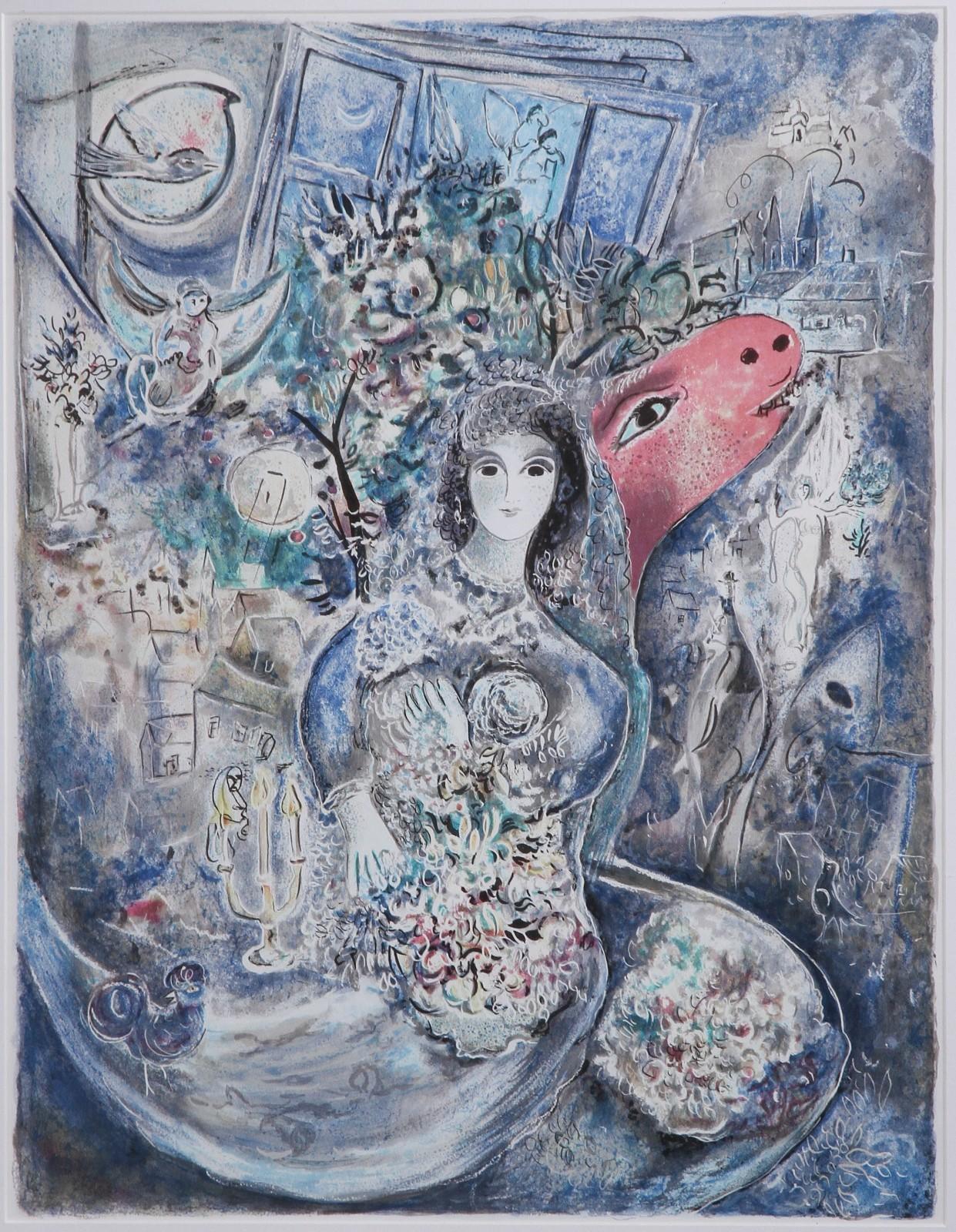 Marc Chagall Bella's Wedding Lithographie Bon état - En vente à Vienna, AT