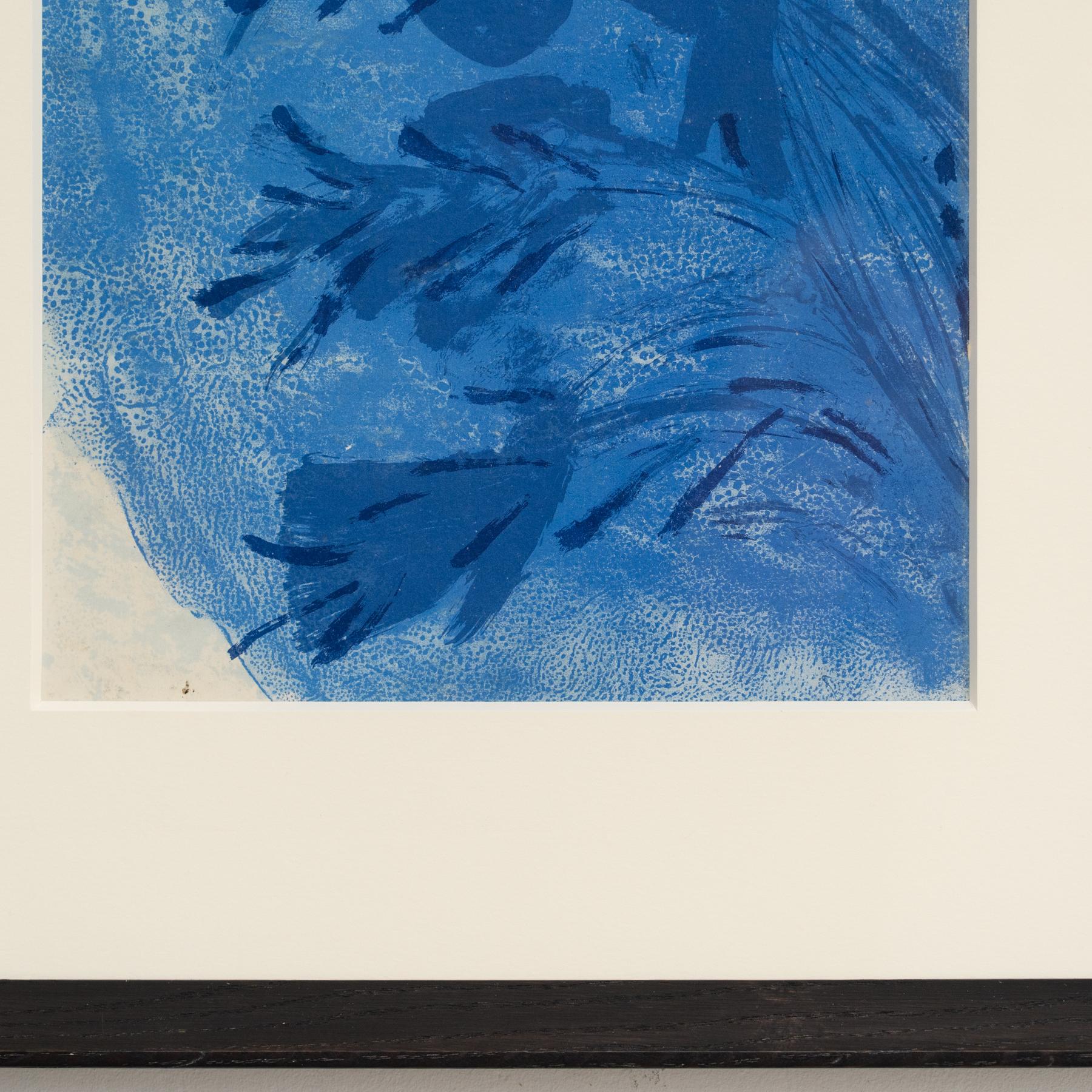 Litografia blu di Marc Chagall, incorniciata, 1956 - Edizione Verve In condizioni buone in vendita a Barcelona, Barcelona