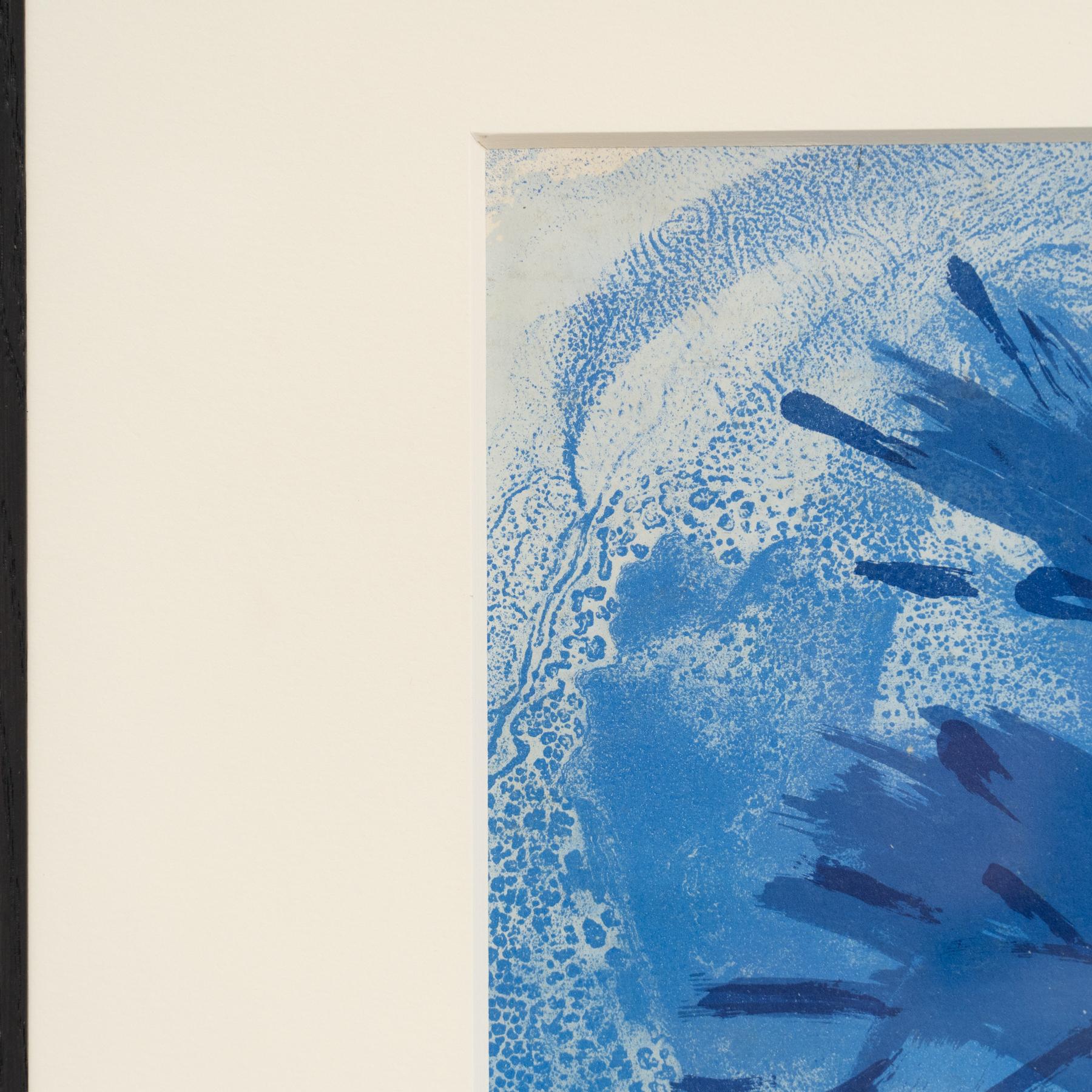 Litografia blu di Marc Chagall, incorniciata, 1956 - Edizione Verve in vendita 1