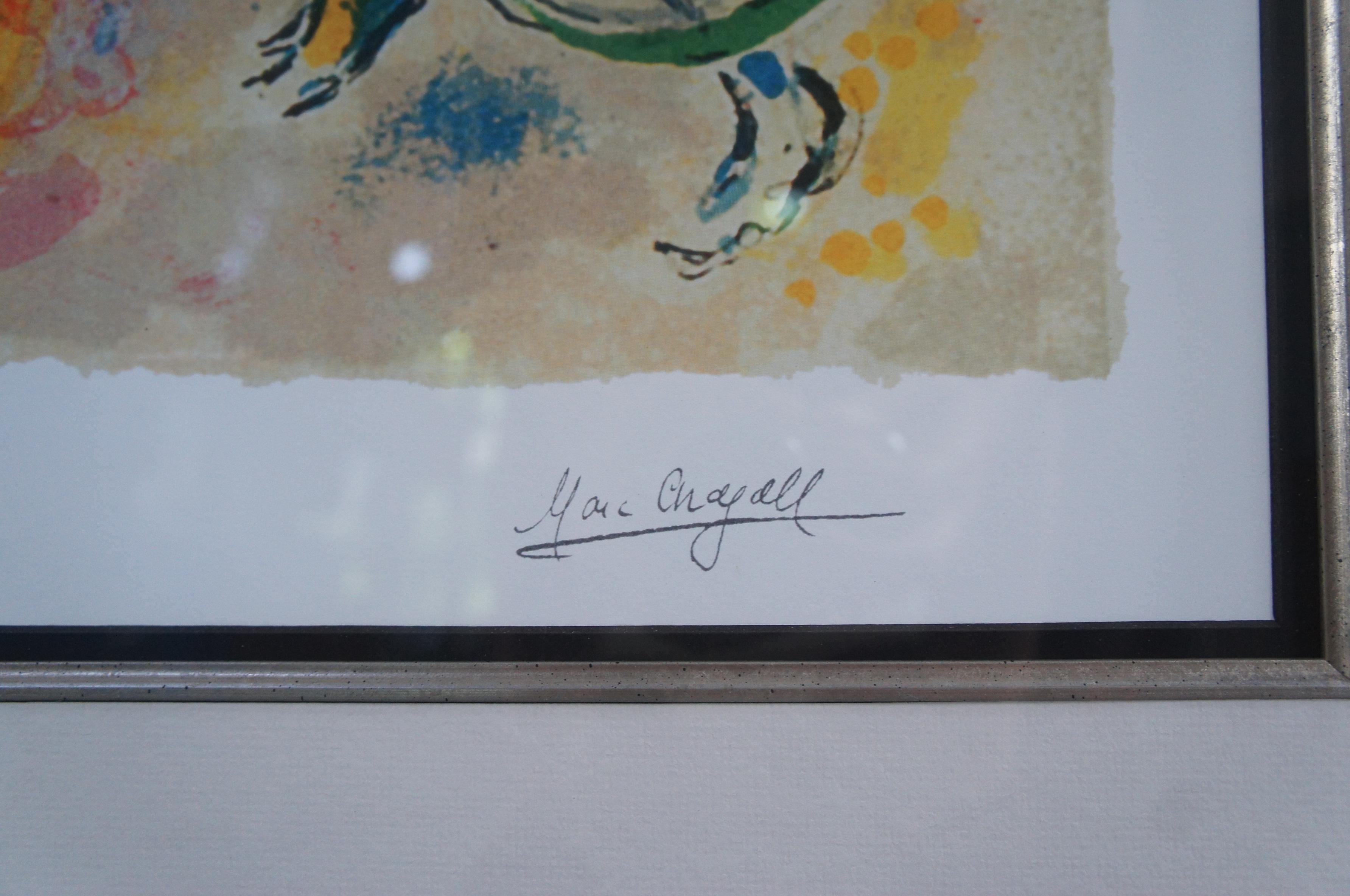 Expressionist Marc Chagall Circus IV Signed Impressionist Lithograph Print w COA