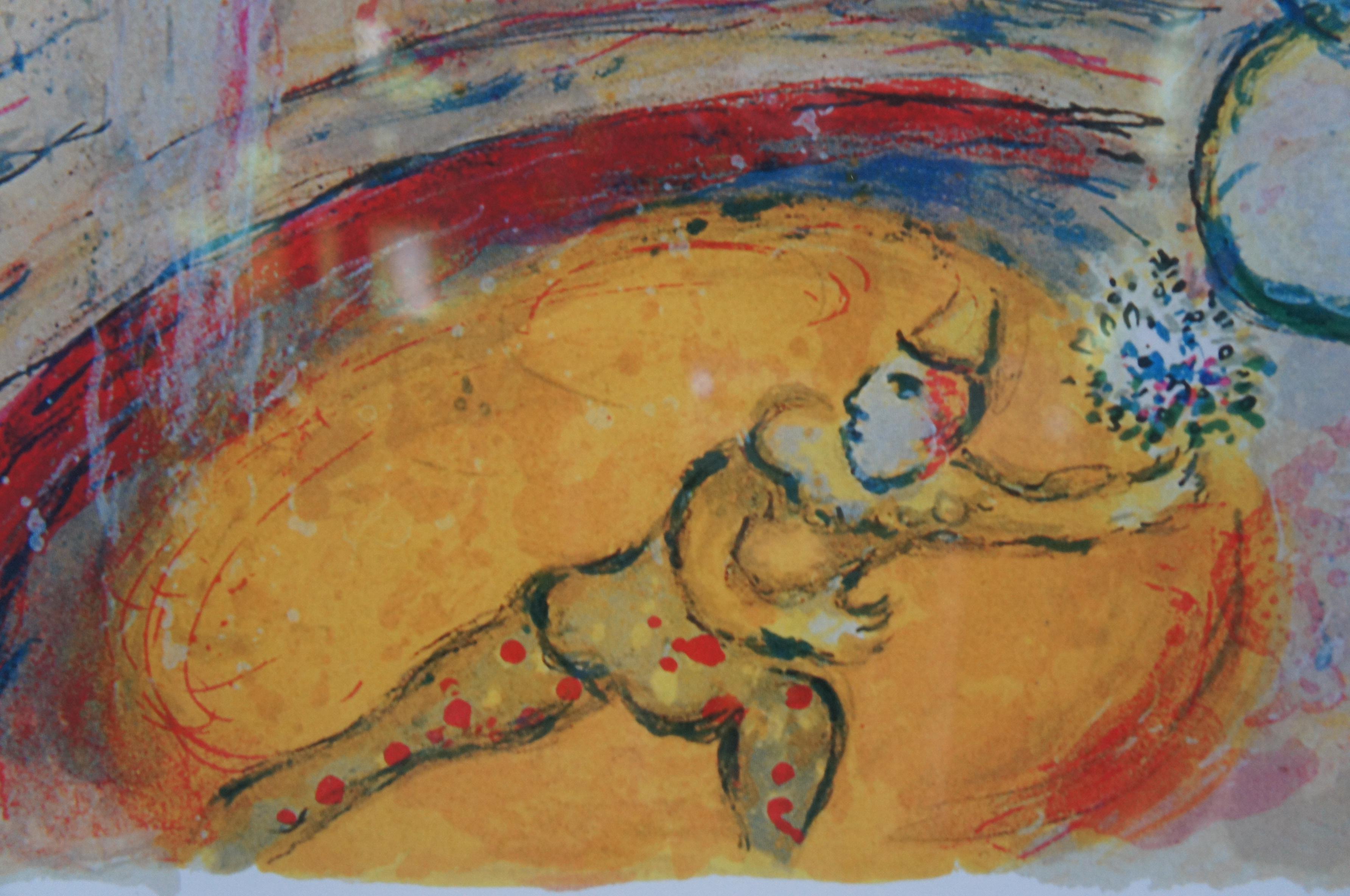 Marc Chagall Circus IV Signed Impressionist Lithograph Print w COA In Good Condition In Dayton, OH