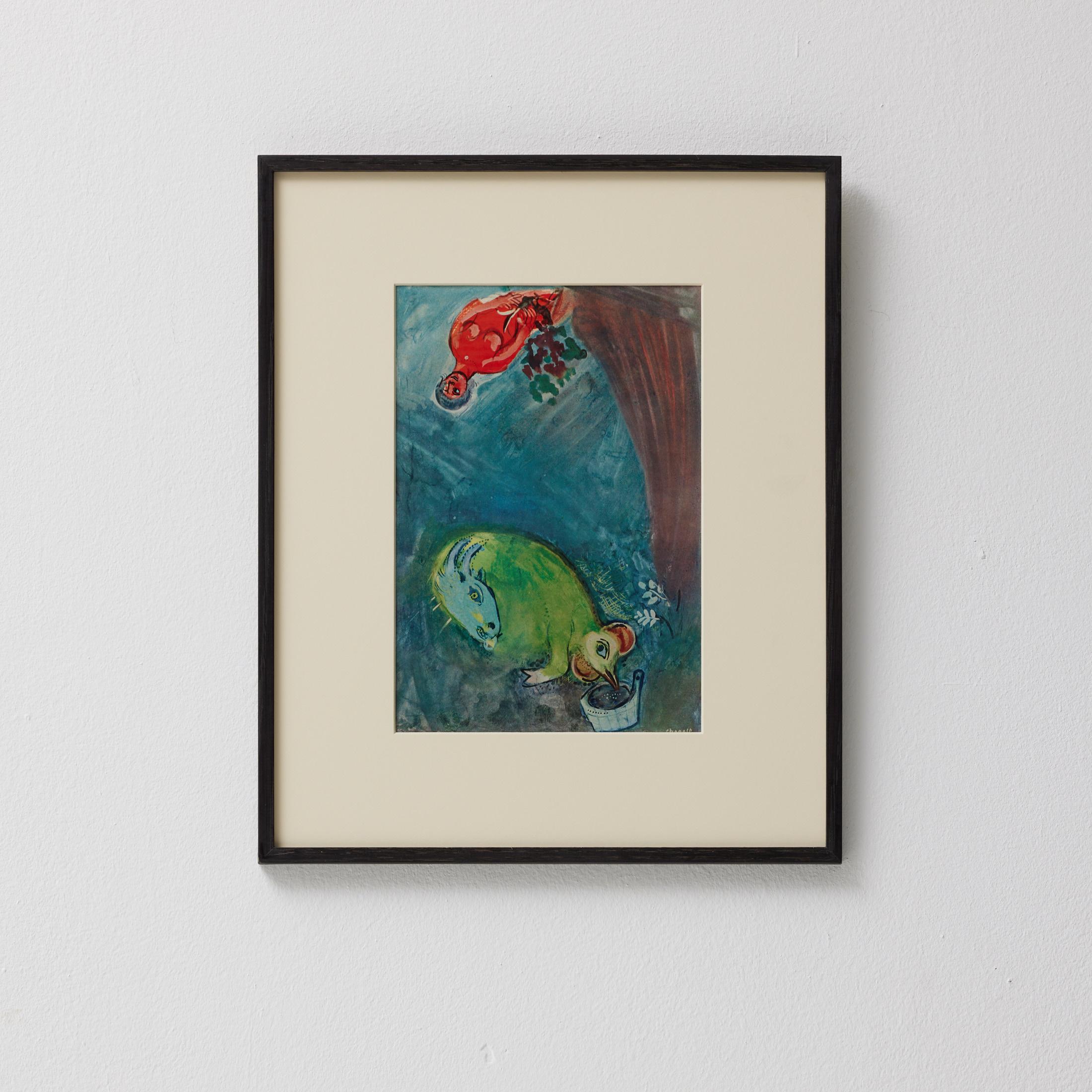Marc Chagall  Farbe Klischee  Editionen du Chêne  1947  Gerahmt

Tauchen Sie ein in die bezaubernde Welt von Marc Chagall mit diesem wunderschön gestalteten Farbklischee, das 1947 von Editions du Chêne in Paris veröffentlicht wurde. Elegant in