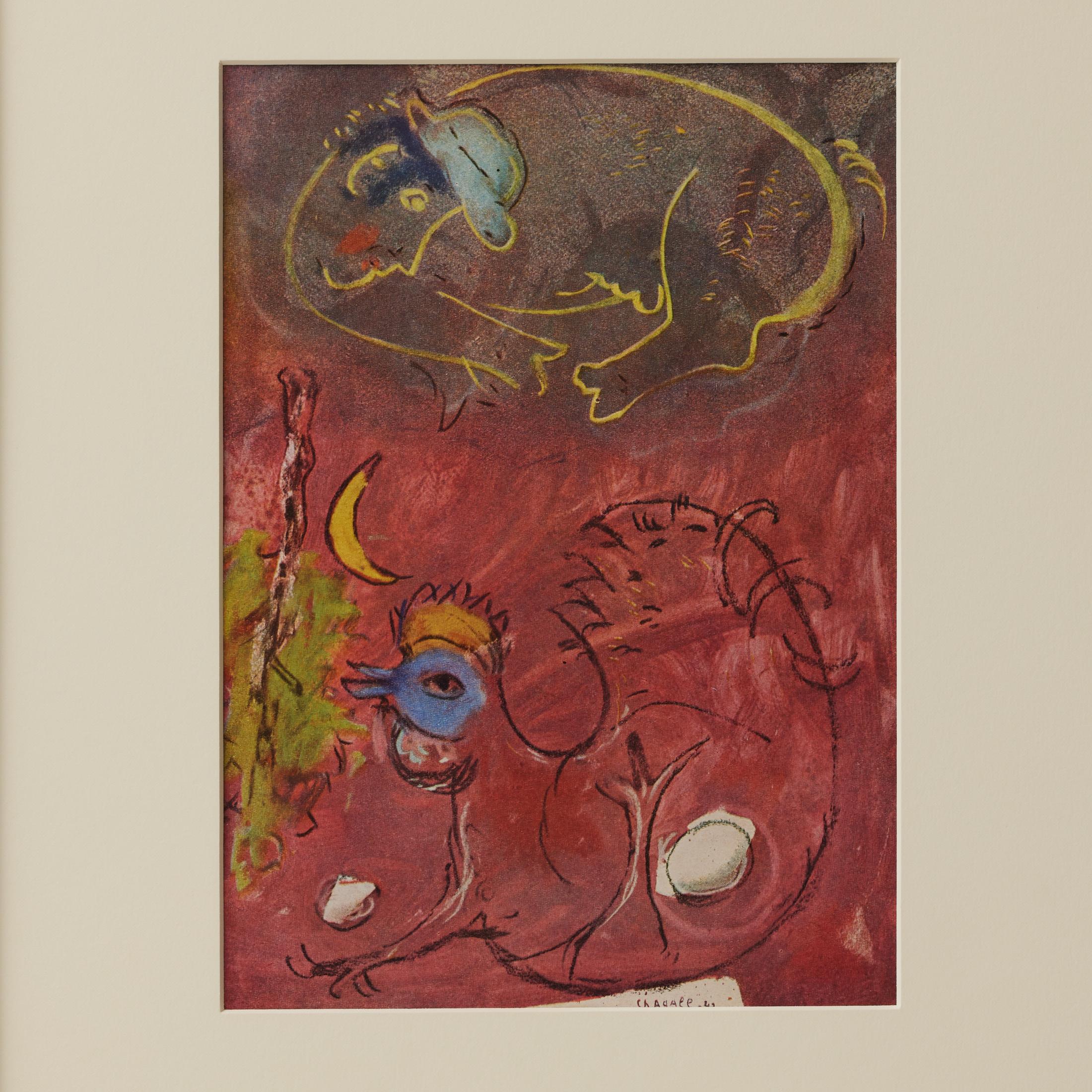 Mid-Century moderno Marc Chagall  Cliché del colore  Edizioni du Chêne  1947  Incorniciato in vendita