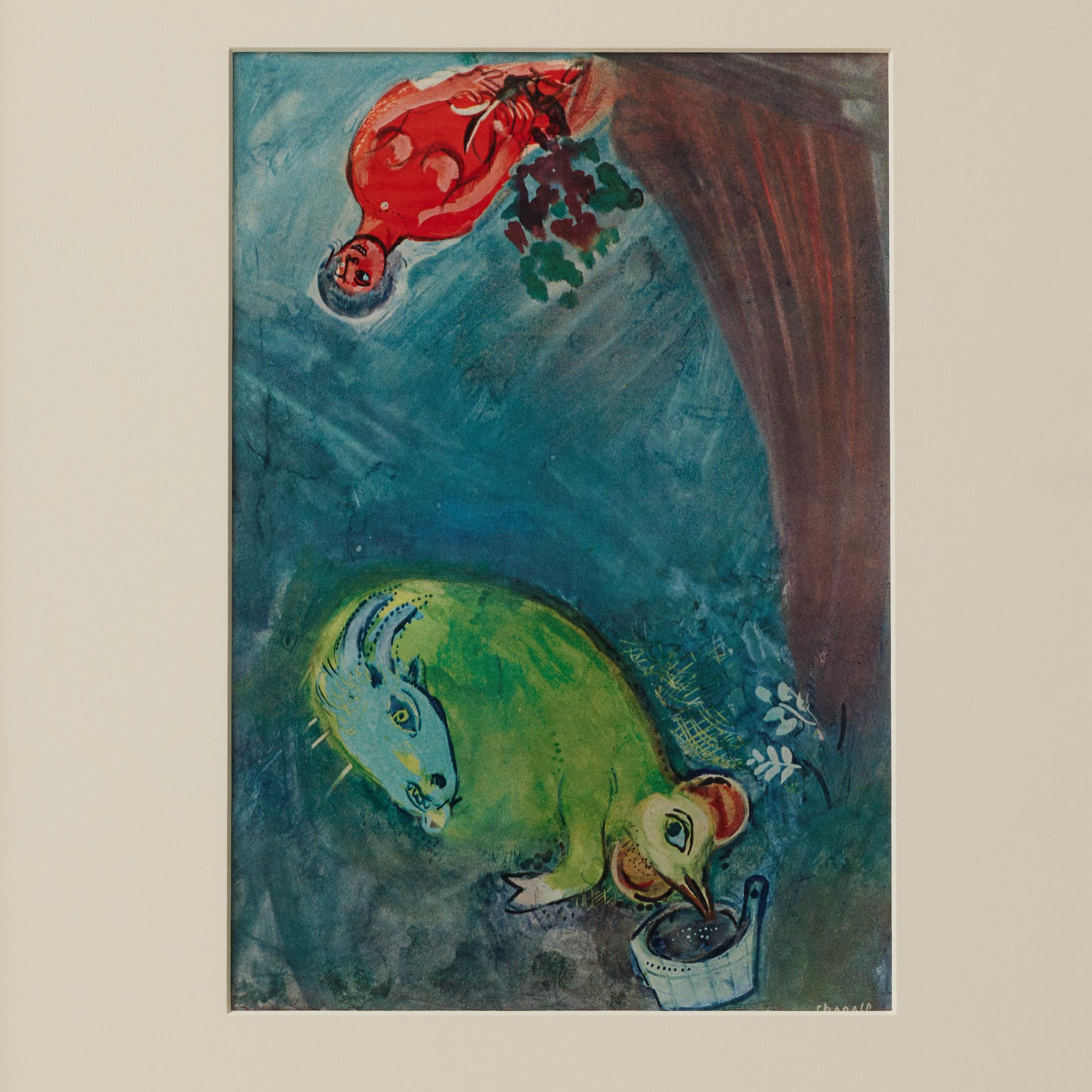Marc Chagall  Farbe Klischee  Editionen du Chêne  1947  Gerahmt (Moderne der Mitte des Jahrhunderts) im Angebot