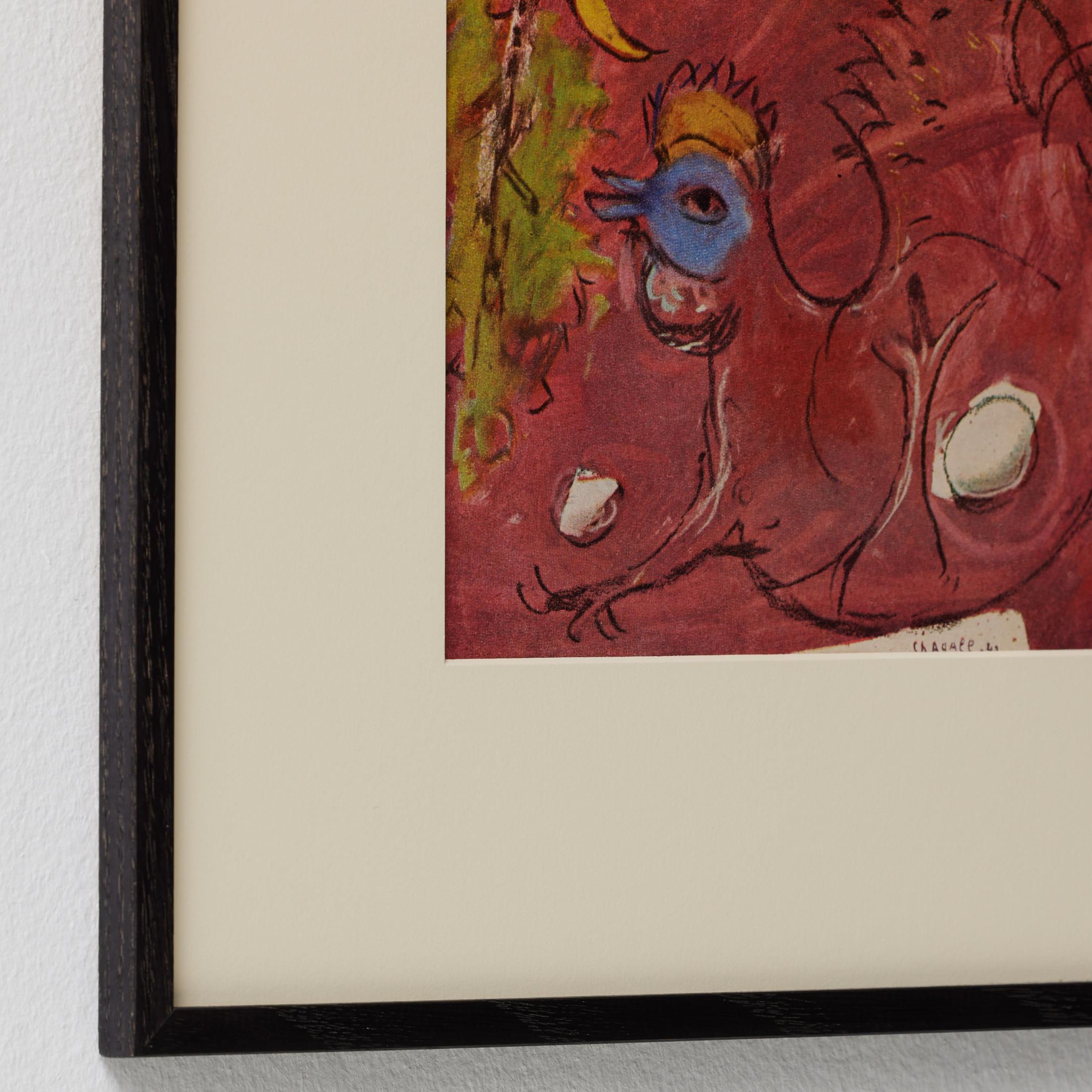 Metà XX secolo Marc Chagall  Cliché del colore  Edizioni du Chêne  1947  Incorniciato in vendita