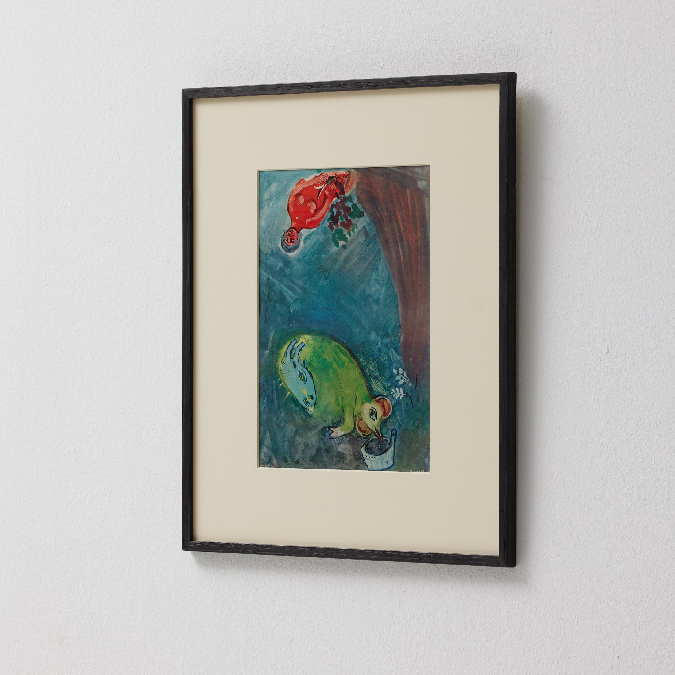 Marc Chagall  Farbe Klischee  Editionen du Chêne  1947  Gerahmt im Angebot 1
