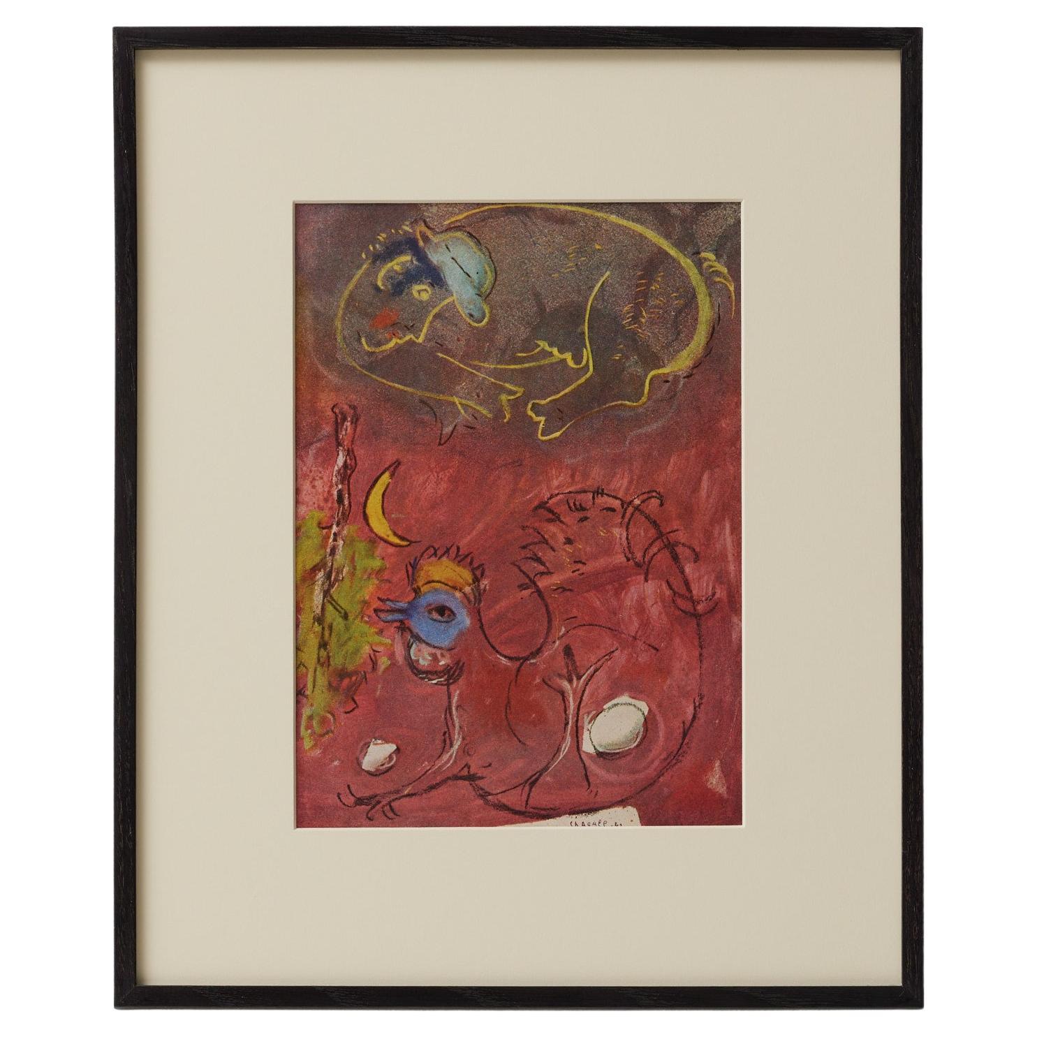 Marc Chagall  Cliché del colore  Edizioni du Chêne  1947  Incorniciato in vendita