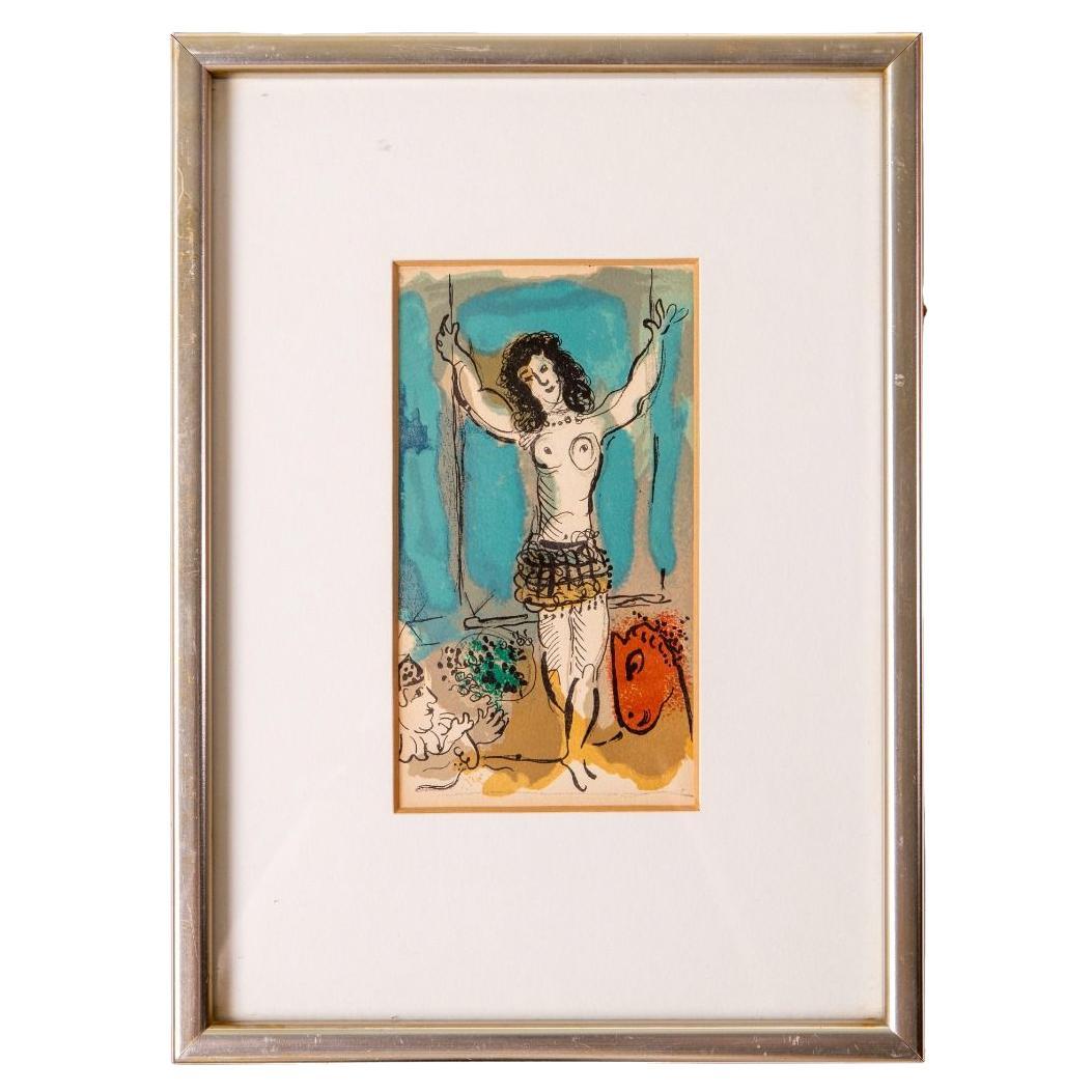 Marc Chagall Color Lithograph – Circus Trapeze Artist For Sale