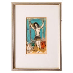 Marc Chagall Color Lithograph – Circus Trapeze Artist