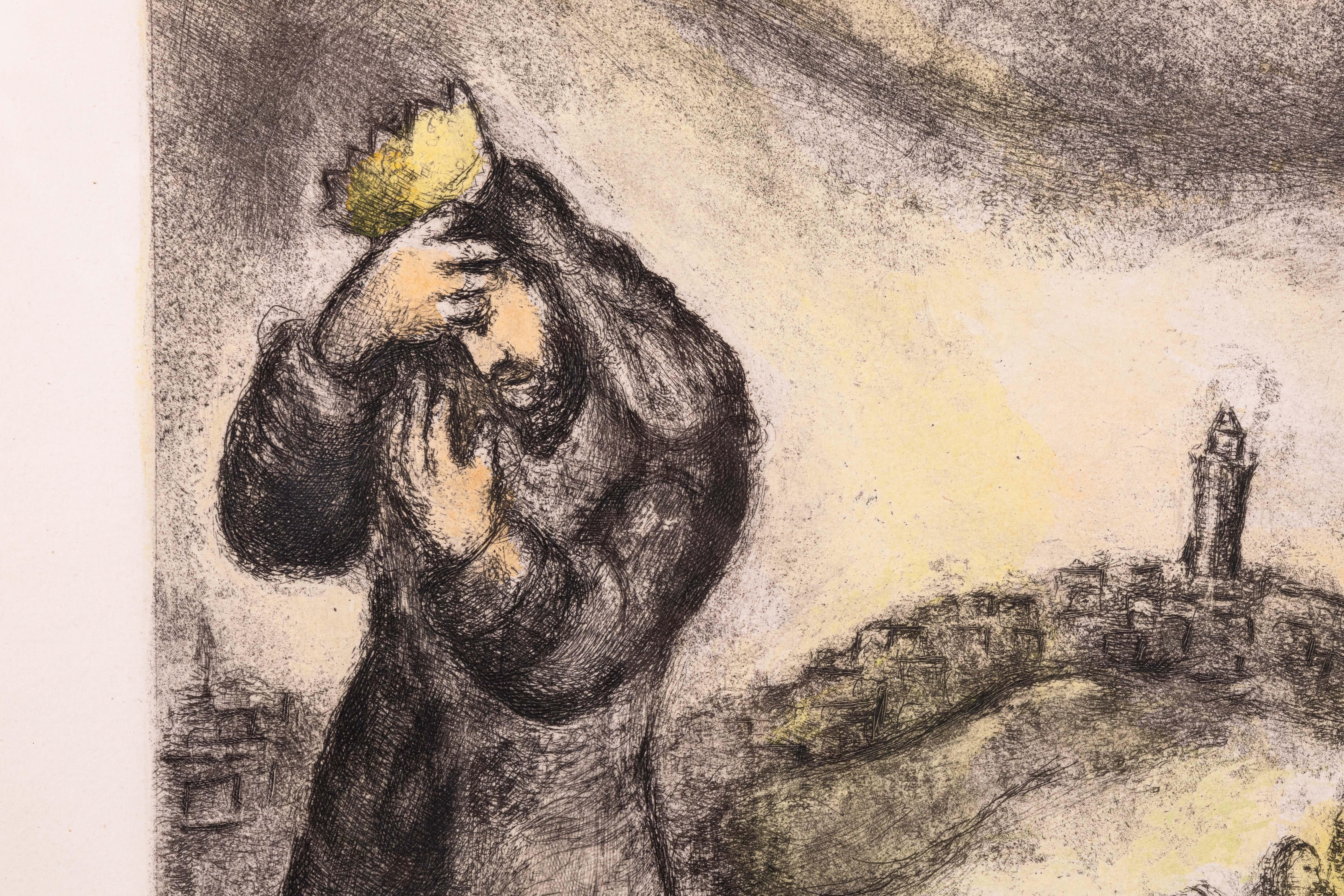 Papier Marc Chagall David Collins La Colline des Oliviers (pl. 71) Gravure signée en vente