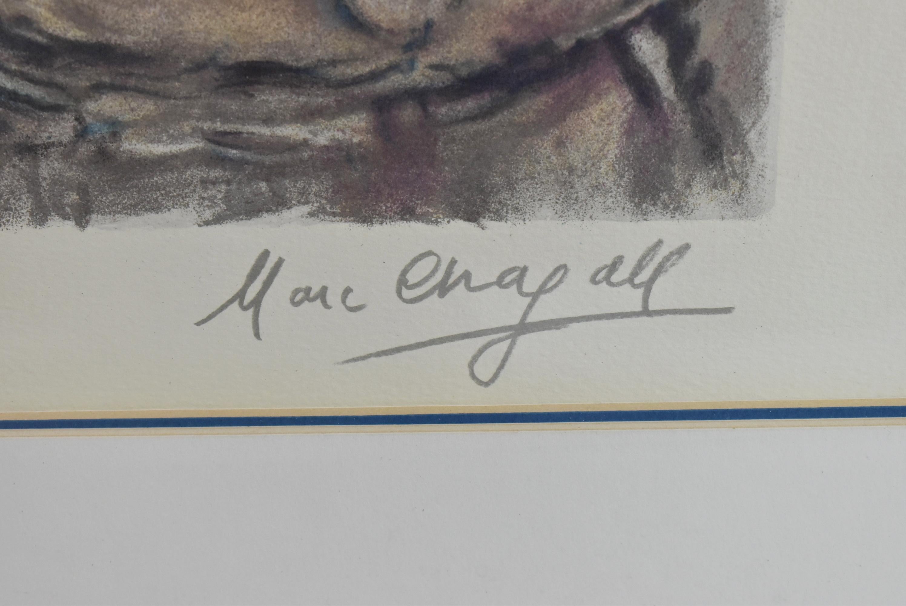 Modern Marc Chagall Eiffel Tower Serenade Color Lithograph