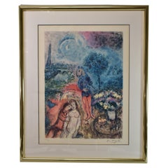 Marc Chagall Eiffel Tower Serenade Color Lithograph