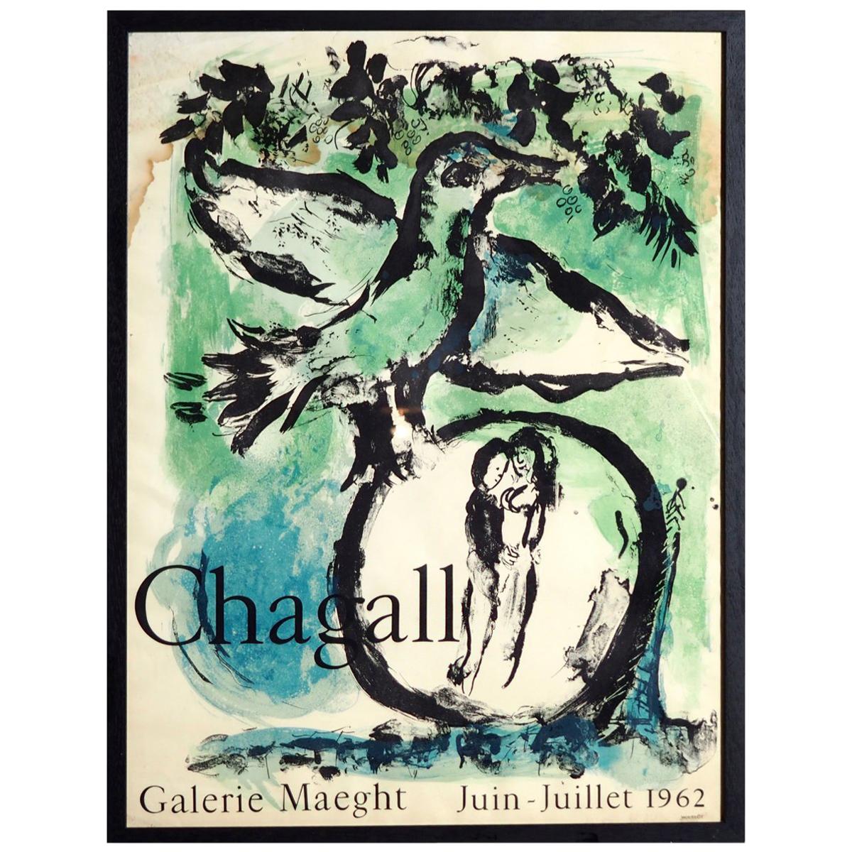 Marc Chagall Exhibition Poster, Galerie Maeght, Mourlot, 1962