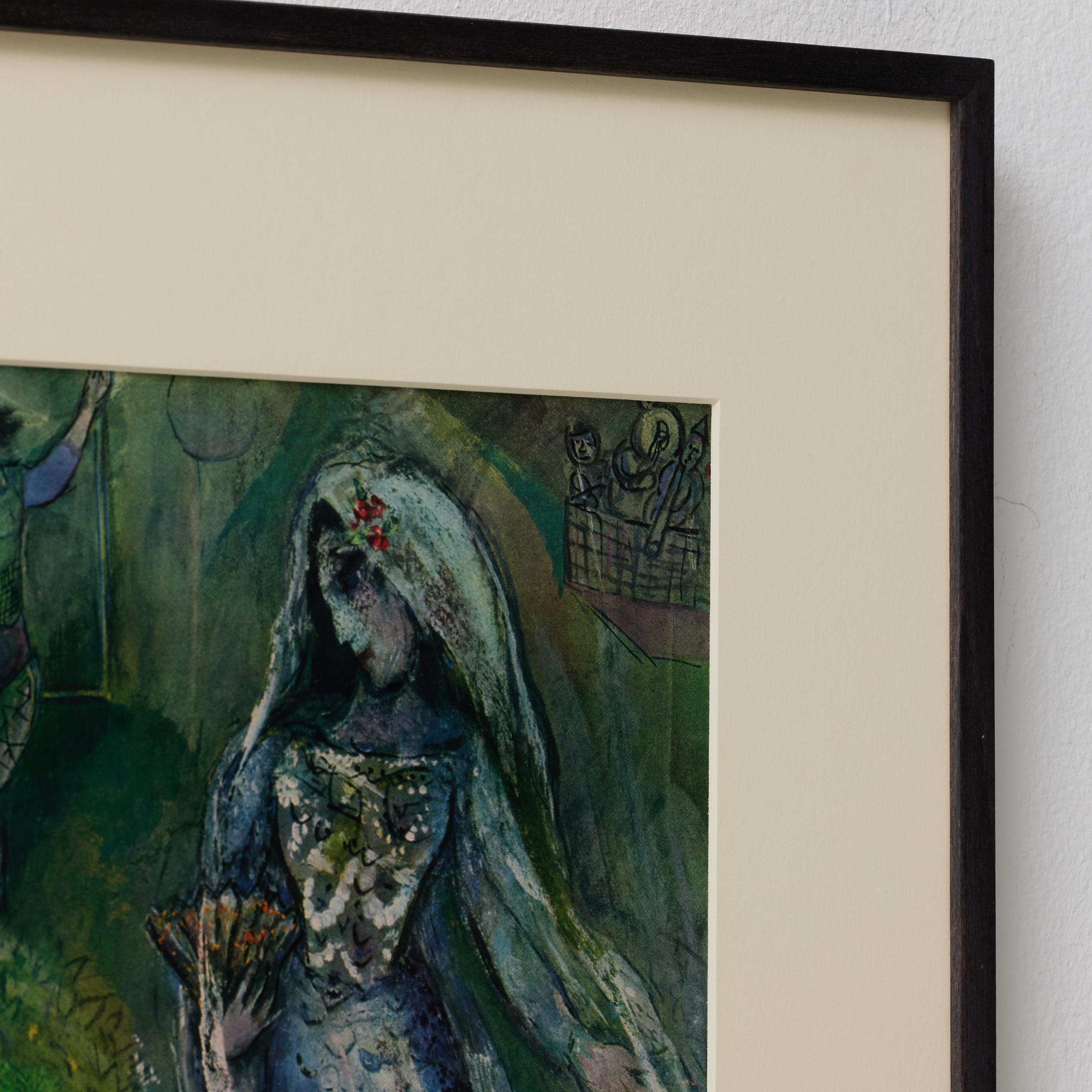 Milieu du XXe siècle Cliché couleur encadré de Marc Chagall, Editions du Chêne, 1947 en vente