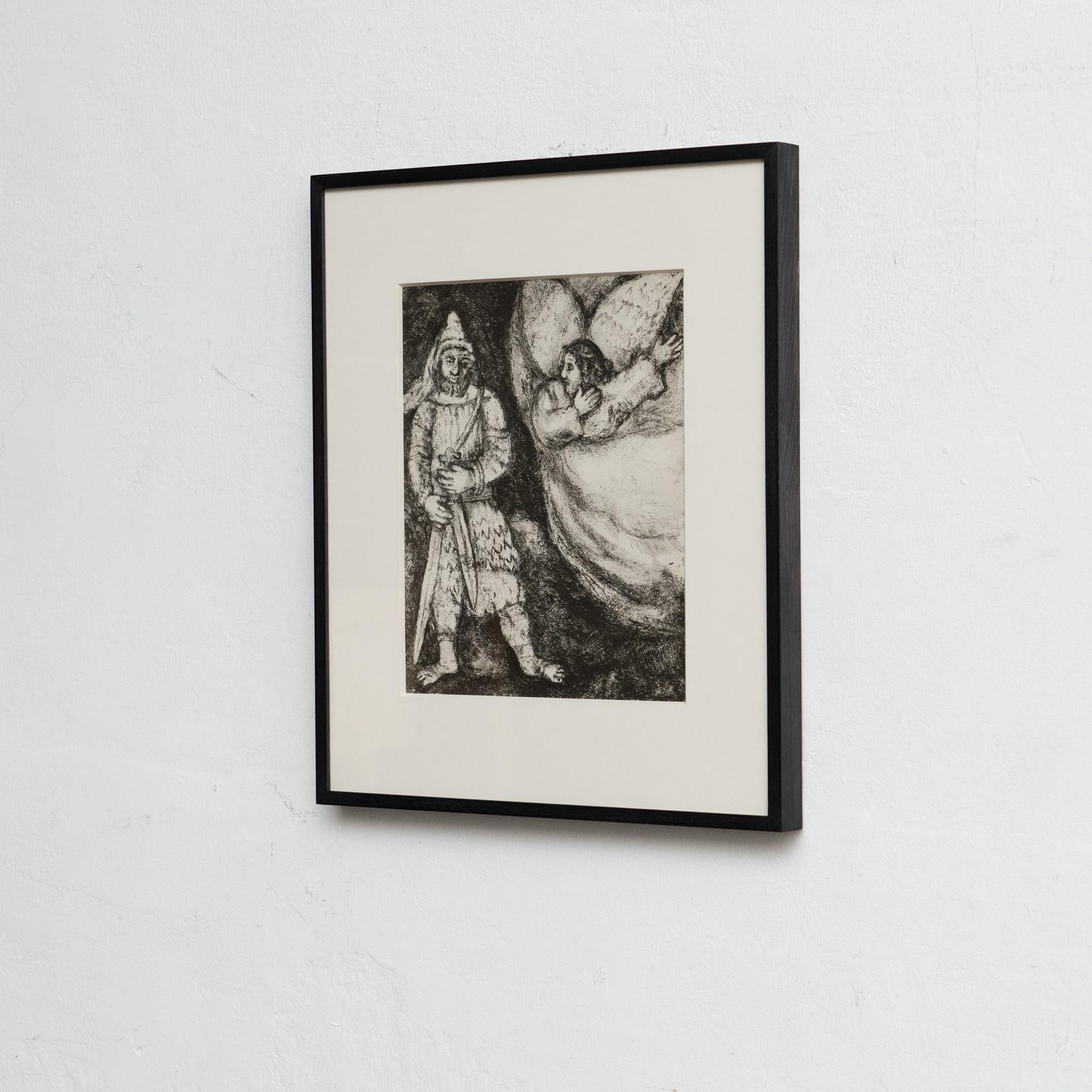 Mid-Century moderno Stampa eliografica di Marc Chagall incorniciata della Collection'S 1956 Bible in vendita