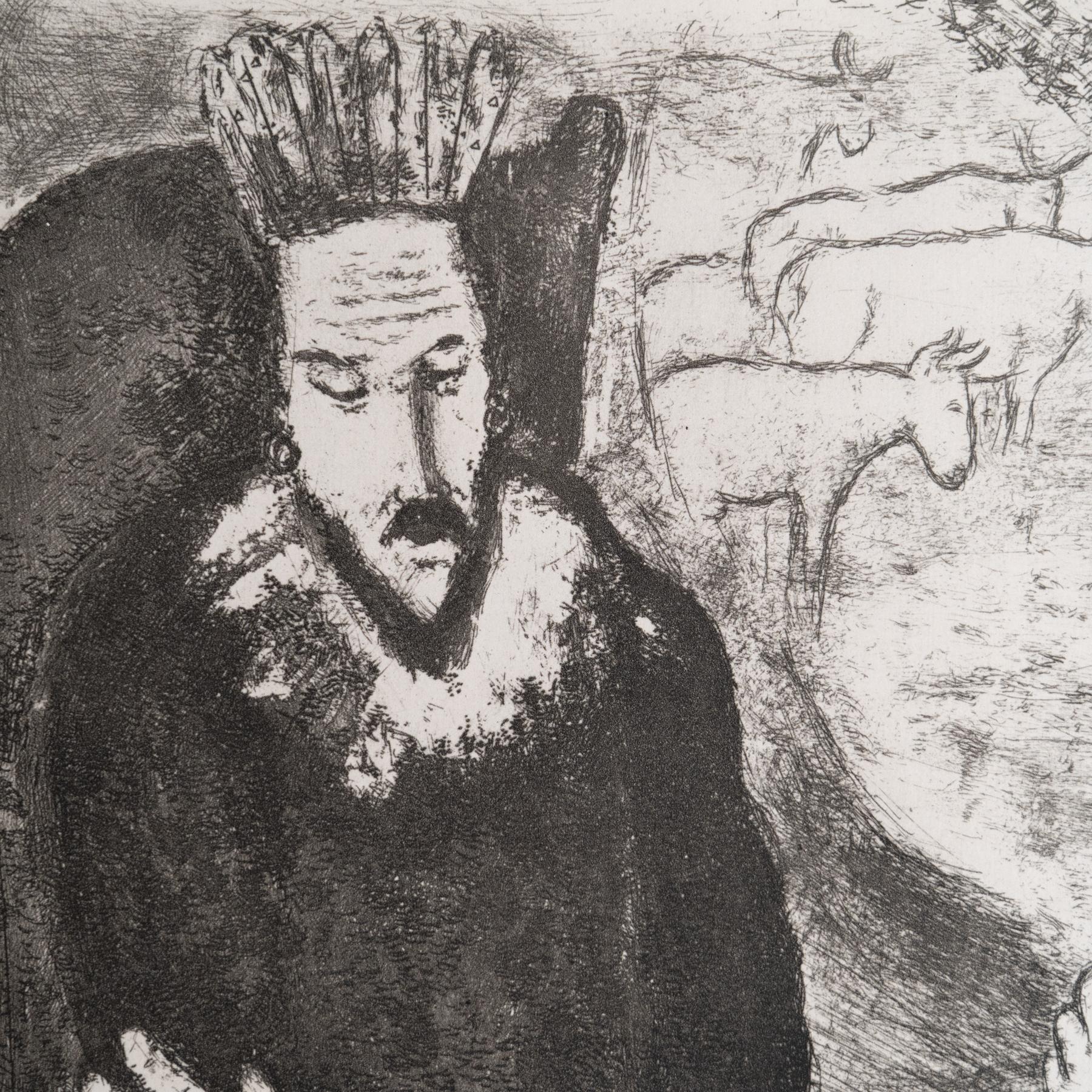 Francese Stampa eliografica di Marc Chagall incorniciata della Collection'S 1956 Bible in vendita