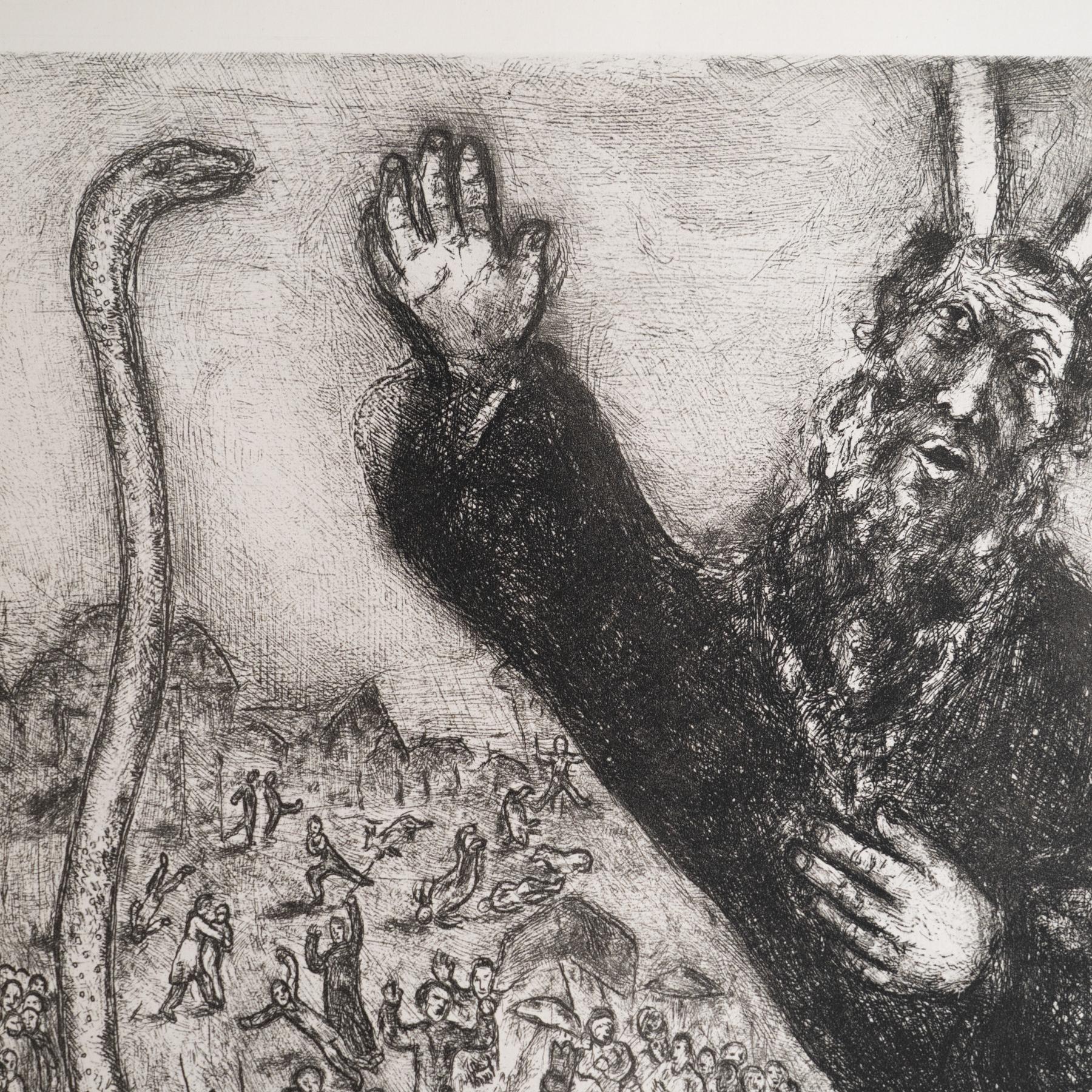 Francese Stampa eliografica di Marc Chagall incorniciata della Collection'S 1956 Bible in vendita