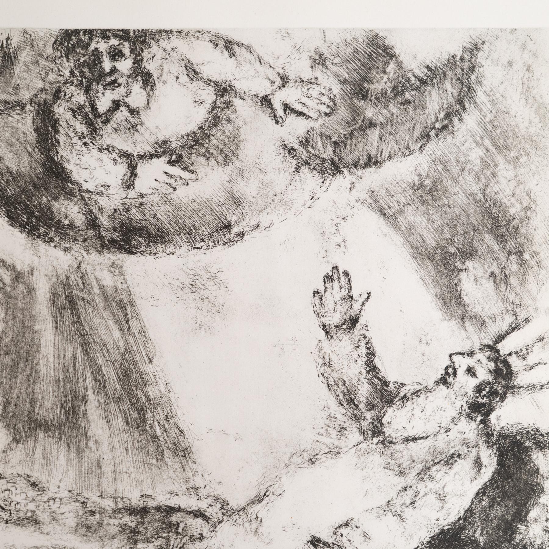 Francese Stampa eliografica di Marc Chagall incorniciata della Collection'S 1956 Bible in vendita