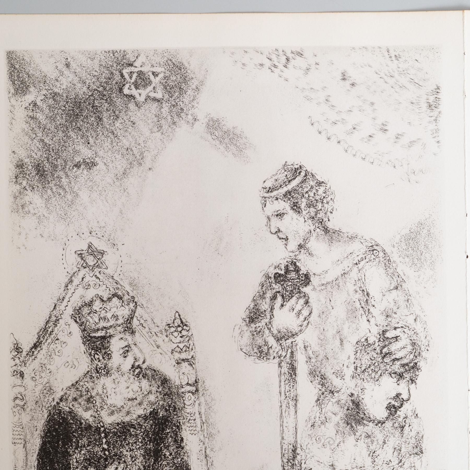Francese Stampa eliografica di Marc Chagall incorniciata della Collection'S 1956 Bible in vendita