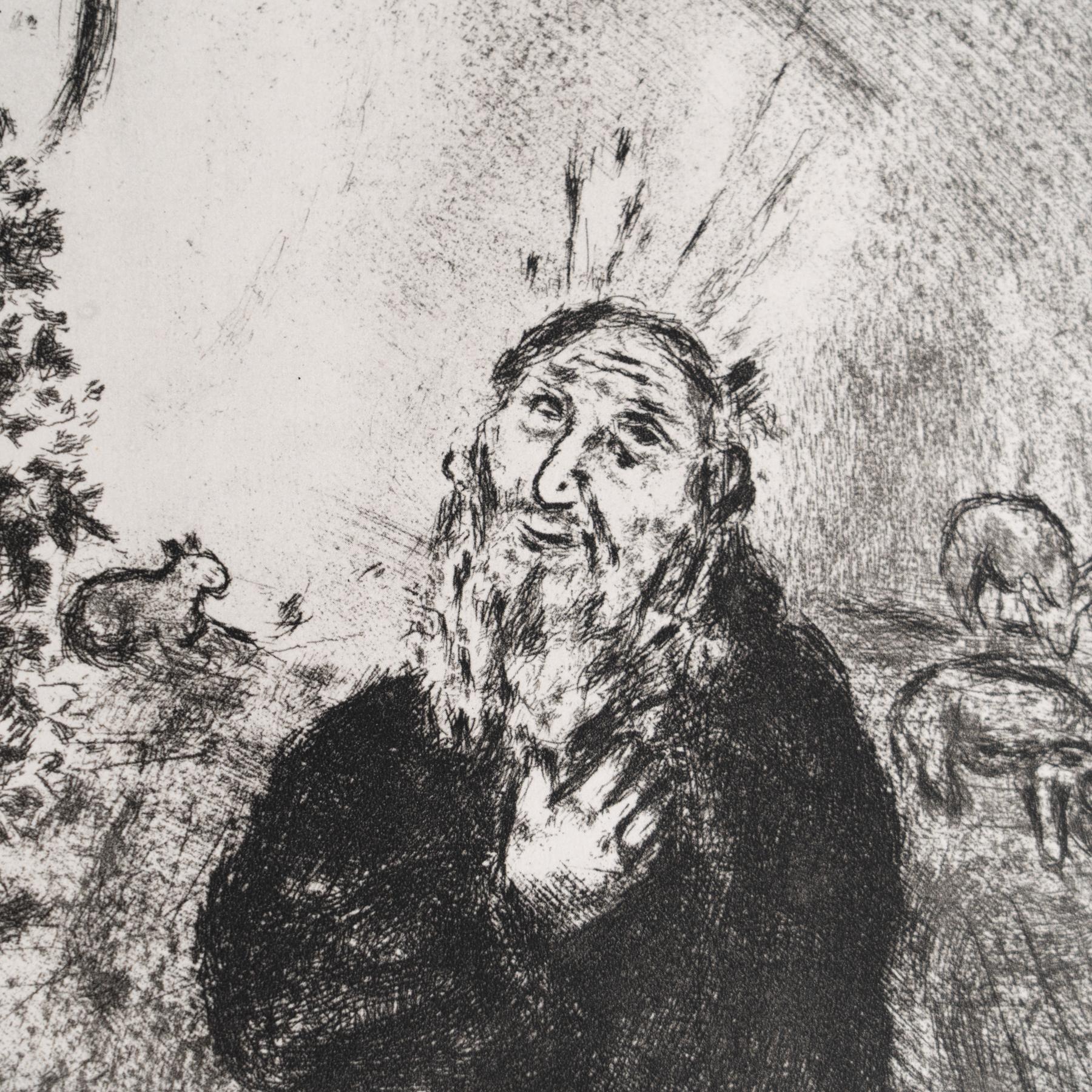 Stampa eliografica di Marc Chagall incorniciata della Collection'S 1956 Bible In condizioni buone in vendita a Barcelona, Barcelona